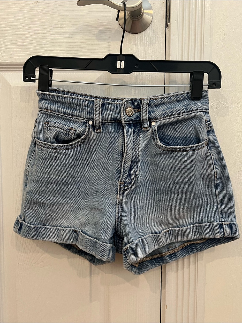 PacSun Light Blue Roll-Hem Denim Shorts
